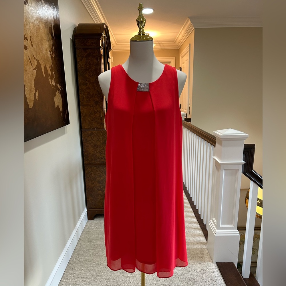 Style & Co. Holiday Red Dress sz 10  Cocktail Party or Mother of Bride or Groom